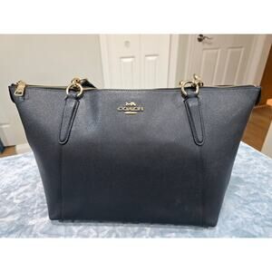 COACH Ava Satchel Purse Handbag Tote - Navy w/Gold Hardware - EUC